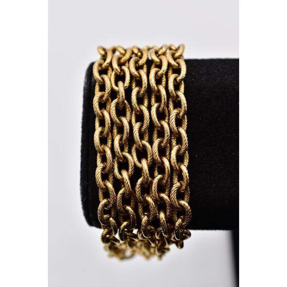 Givenchy Jewelry - Givenchy Vintage Multi-Chain Bracelet Gold Textured Link Signed 1980s Bin2